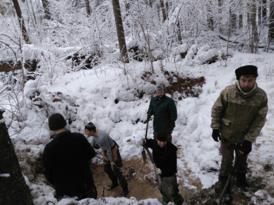 Поисковые работы на месте гибели самолета МИГ-3, 02-06.01.2017 г.